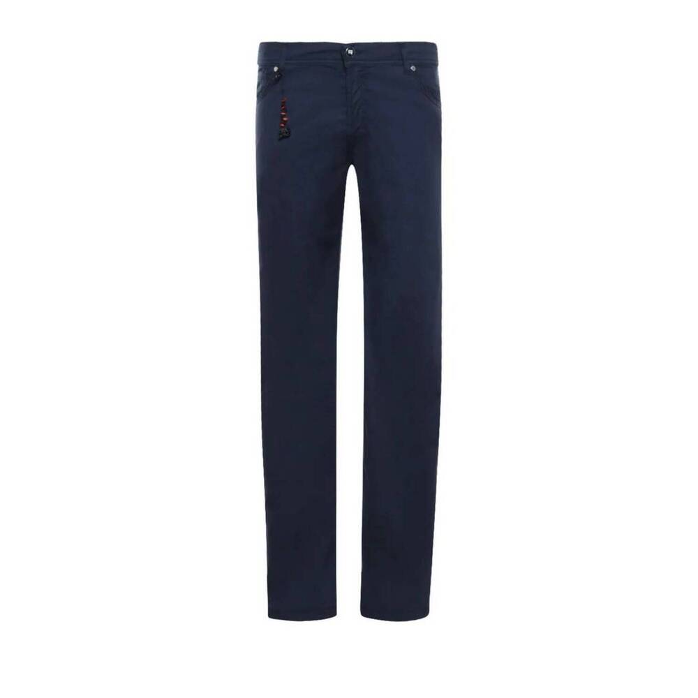 NEW MARCO PESCAROLO men's five pocket cotton silk pant in navy